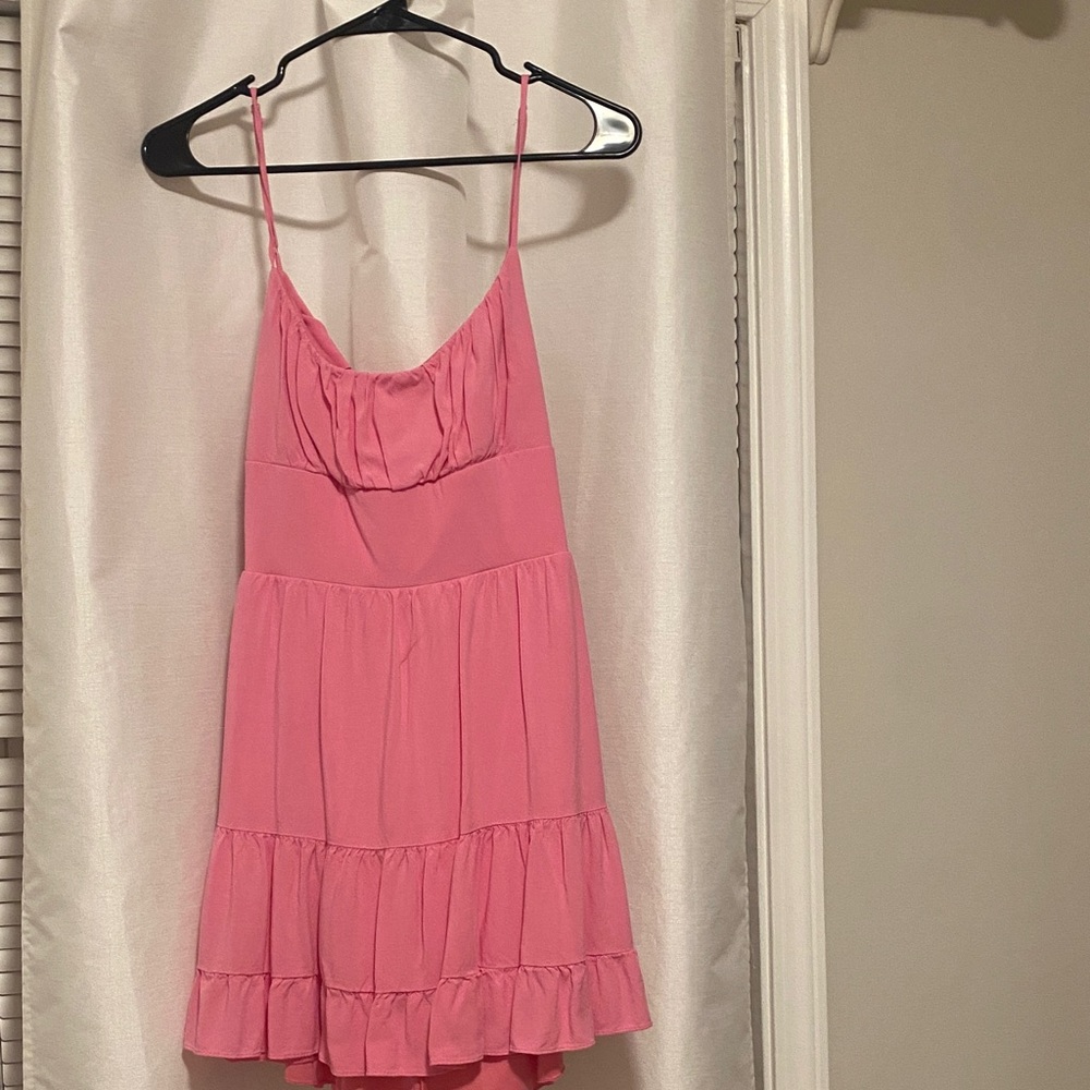 B Darlin Pink Tiered Midi Dress